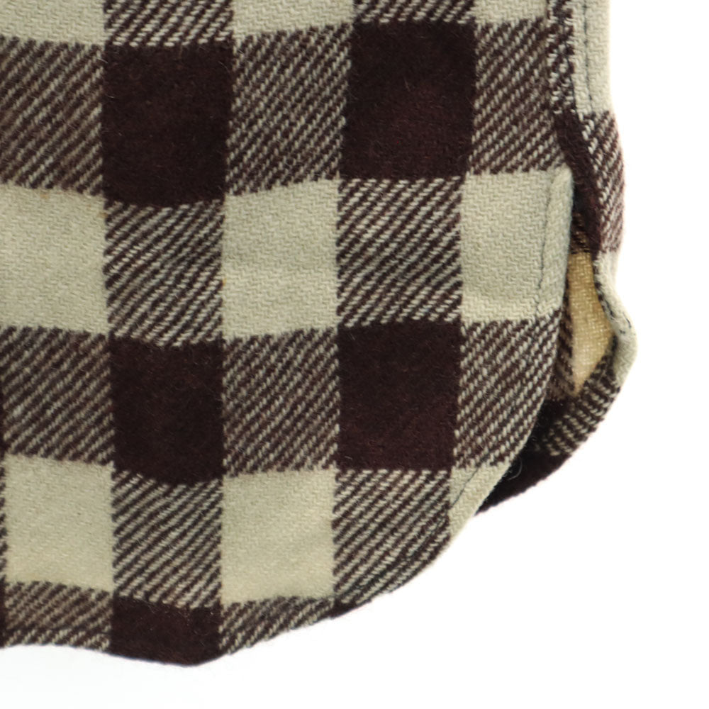 ビルトウェル 60s ヴィンテージ ギンガムチェック柄 長袖 フランネル シャツ ブラウン系 メンズ