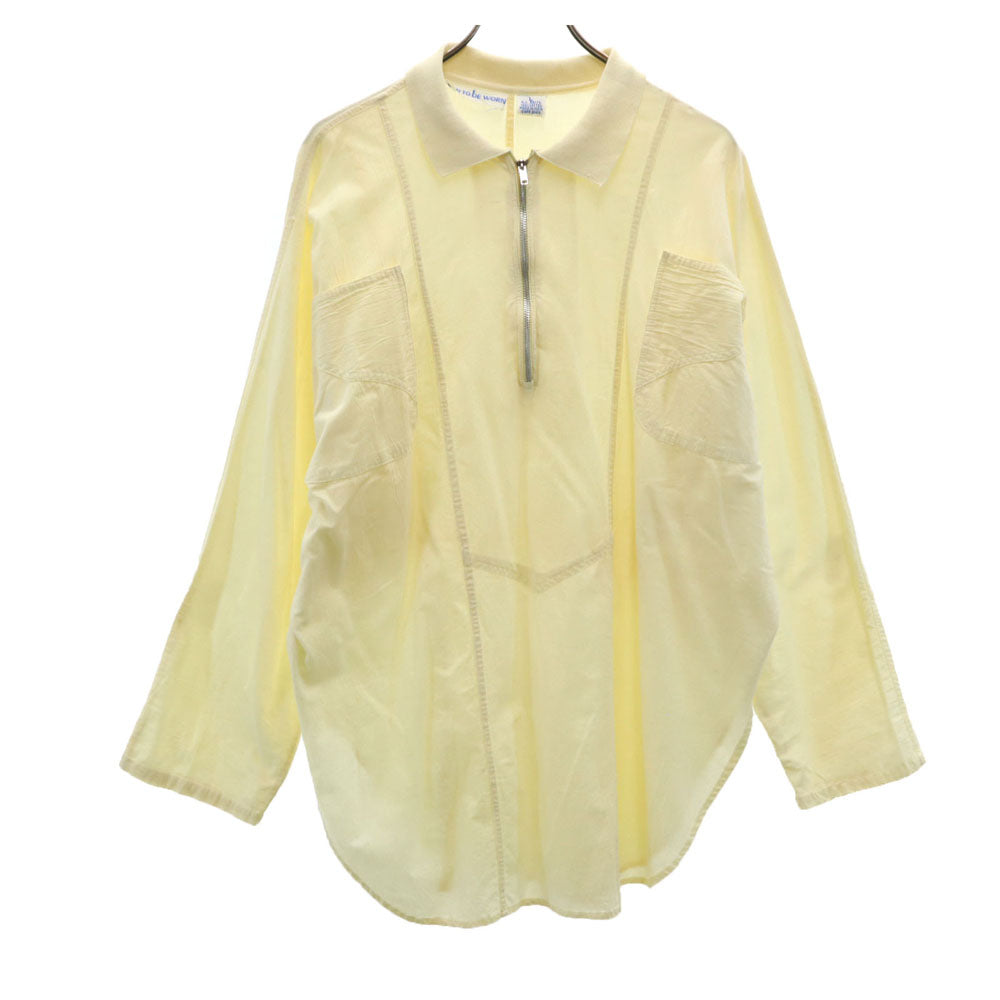 Born to Be Worn 90s オールド 長袖 ハーフジップ シャツ L イエロー系 メンズ