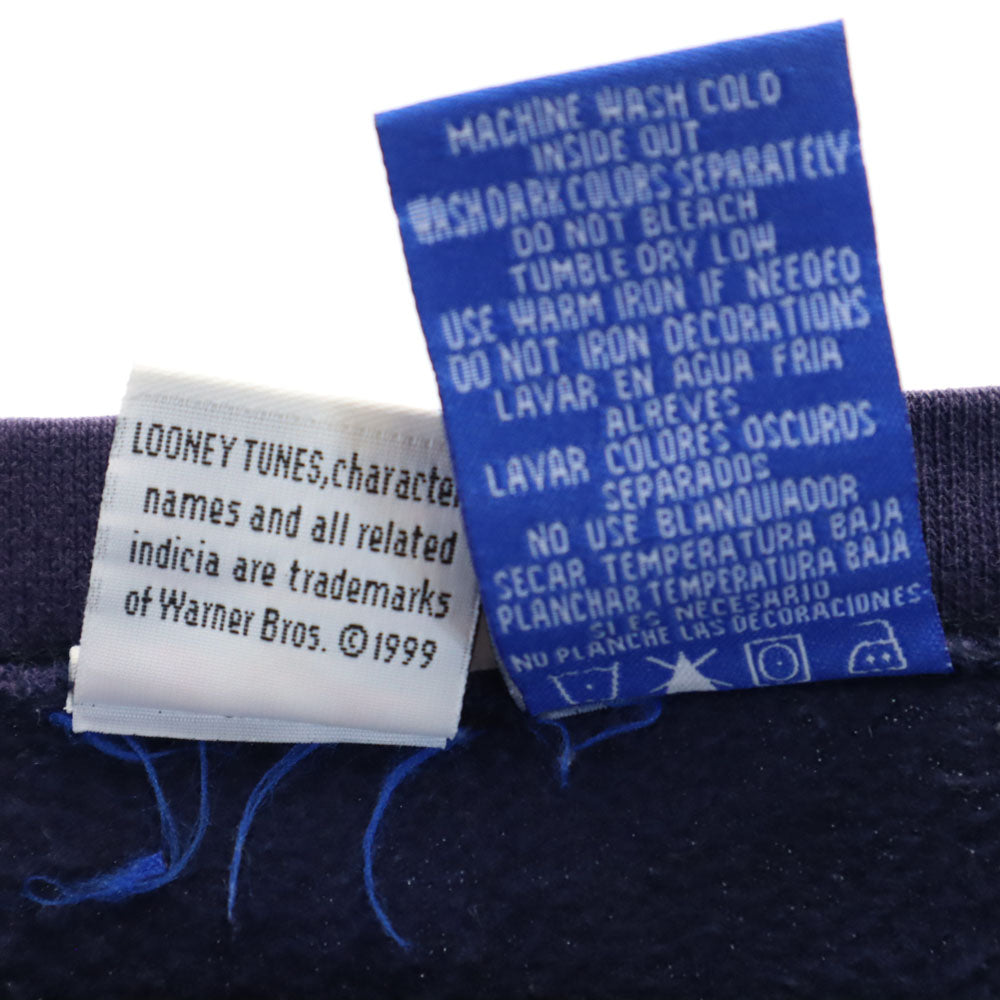 LOONEY TUNES ルーニーテューンズ 90s オールド 長袖 スウェット トレーナー 22W/24W ネイビー トゥイーティー 裏起毛 メンズ