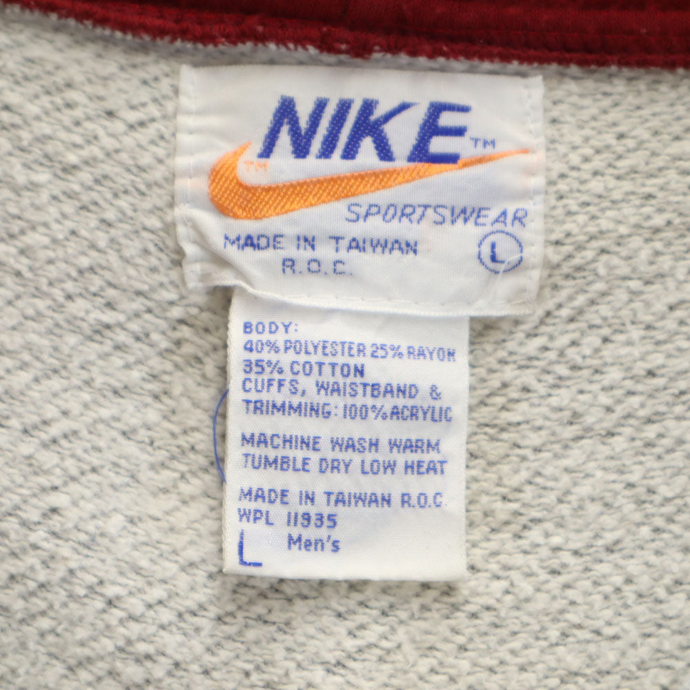 ナイキ 70s 80s ヴィンテージ オレンジタグ 長袖 ハーフジップ スウェットパーカー L グレー NIKE 裏起毛 プルオーバー メンズ