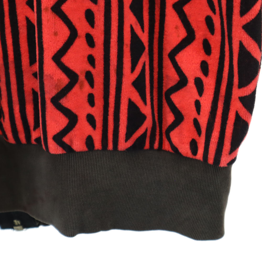 ultra sport ltd. 80s 90s USA製 オールド 総柄 ベロア ジャケット S 赤 メンズ