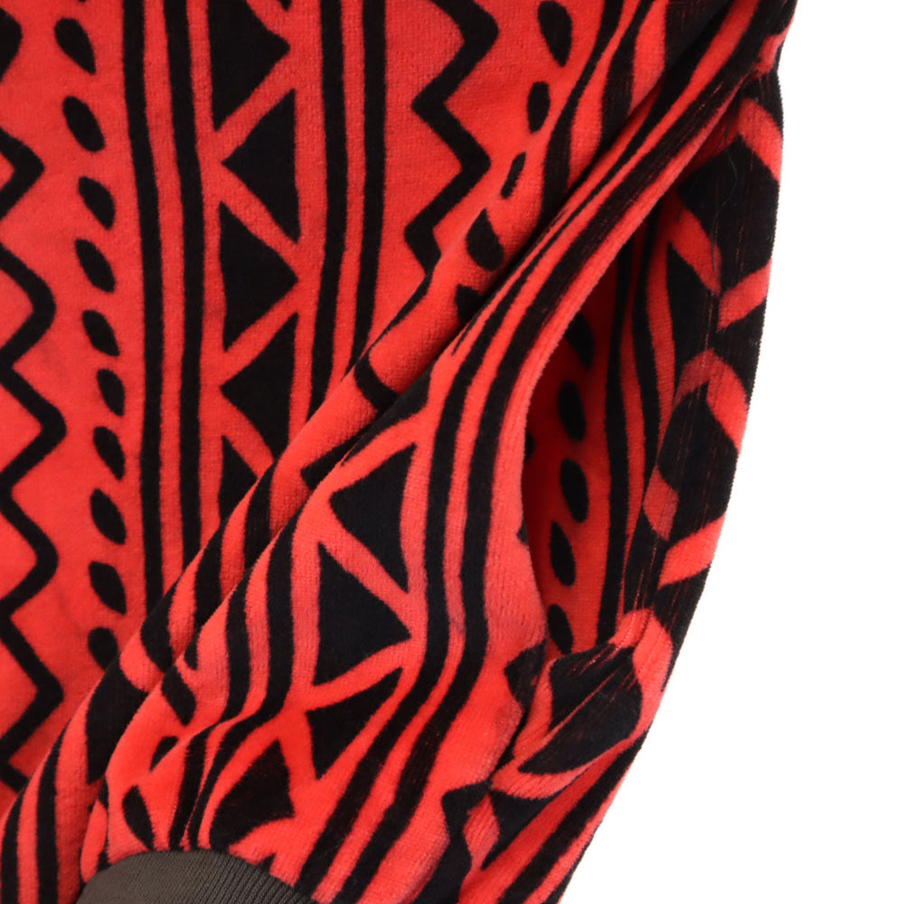 ultra sport ltd. 80s 90s USA製 オールド 総柄 ベロア ジャケット S 赤 メンズ