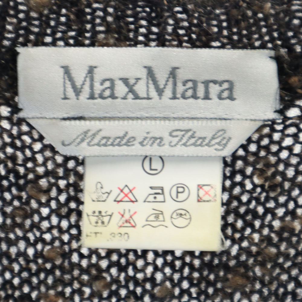 MAX MARA マックスマーラ イタリア製 ウールブレンド 総柄 長袖 セーター L ブラウン系 ニット レディース