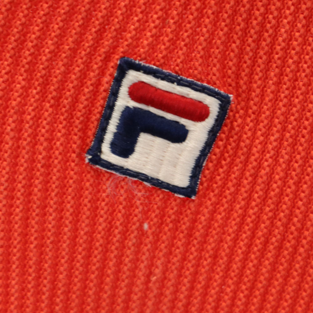FILA フィラ 80s イタリア製 ヴィンテージ 長袖 Vネック ドッキング ニット I56 レッド系 メンズ