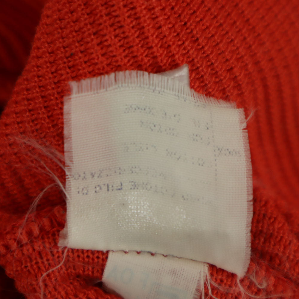 FILA フィラ 80s イタリア製 ヴィンテージ 長袖 Vネック ドッキング ニット I56 レッド系 メンズ