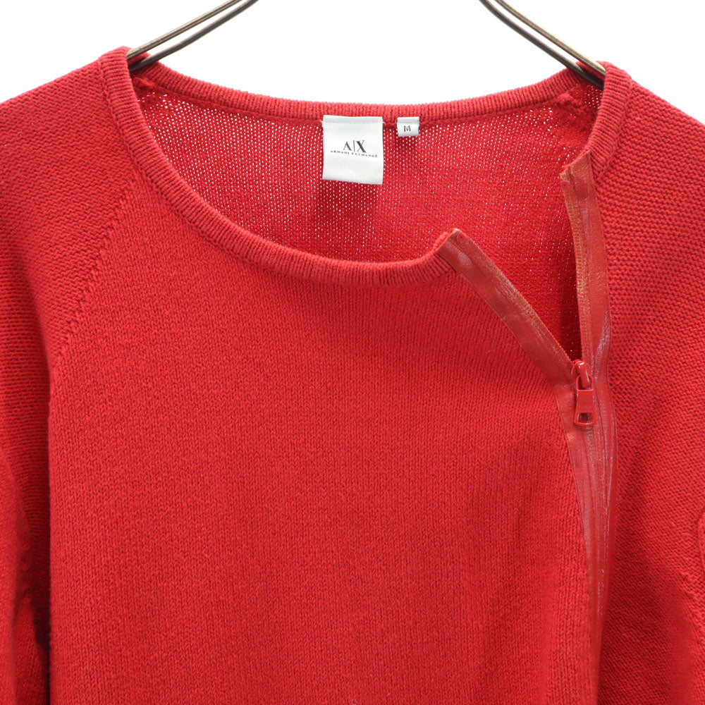 ARMANI EXCHANGE アルマーニエクスチェンジ 90s オールド 長袖 コットンニット セーター M レッド系 メンズ