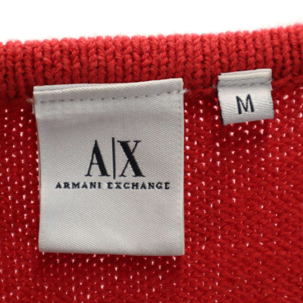 ARMANI EXCHANGE アルマーニエクスチェンジ 90s オールド 長袖 コットンニット セーター M レッド系 メンズ