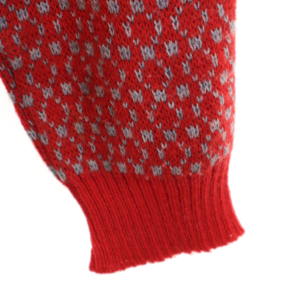 BaBaw 80s 90s イタリア製 オールド 総柄 長袖 セーター XL レッド系 ニット メンズ