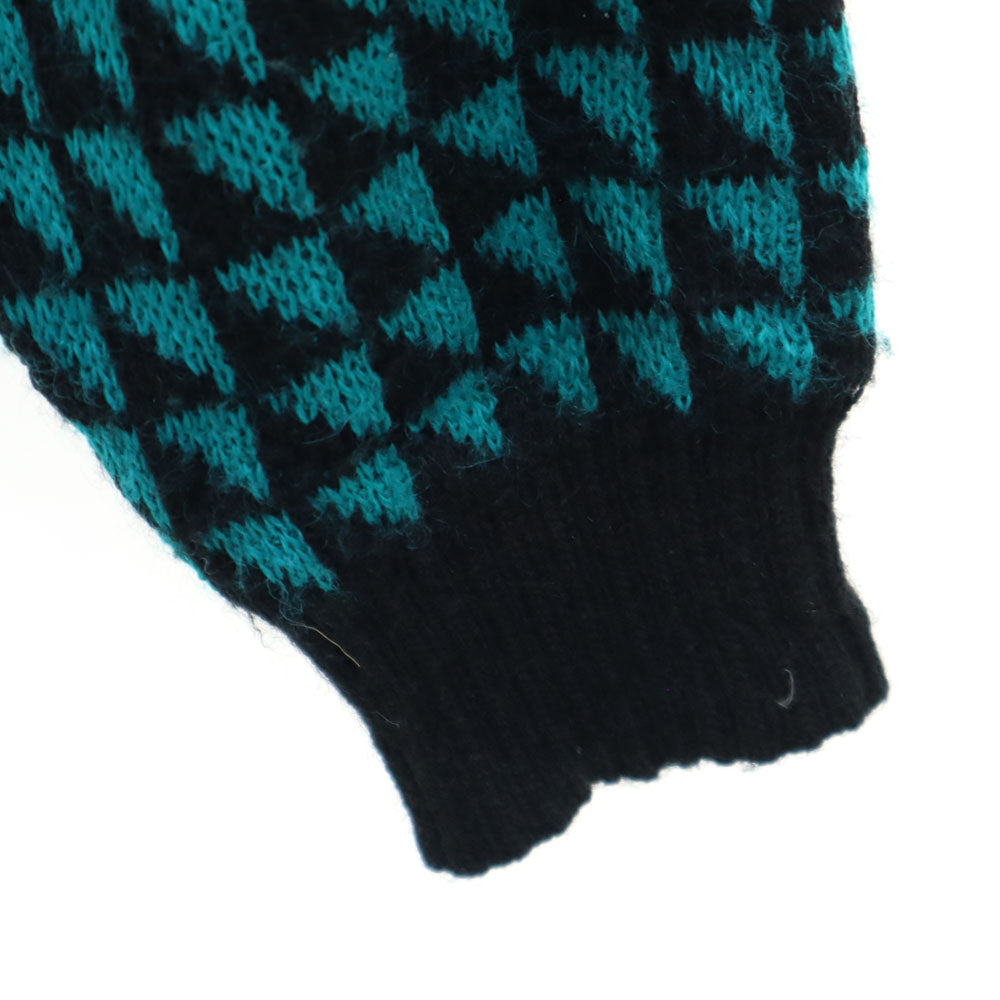 VINTAGE ヴィンテージ 80s 総柄 長袖 セーター グリーン系 ニット メンズ