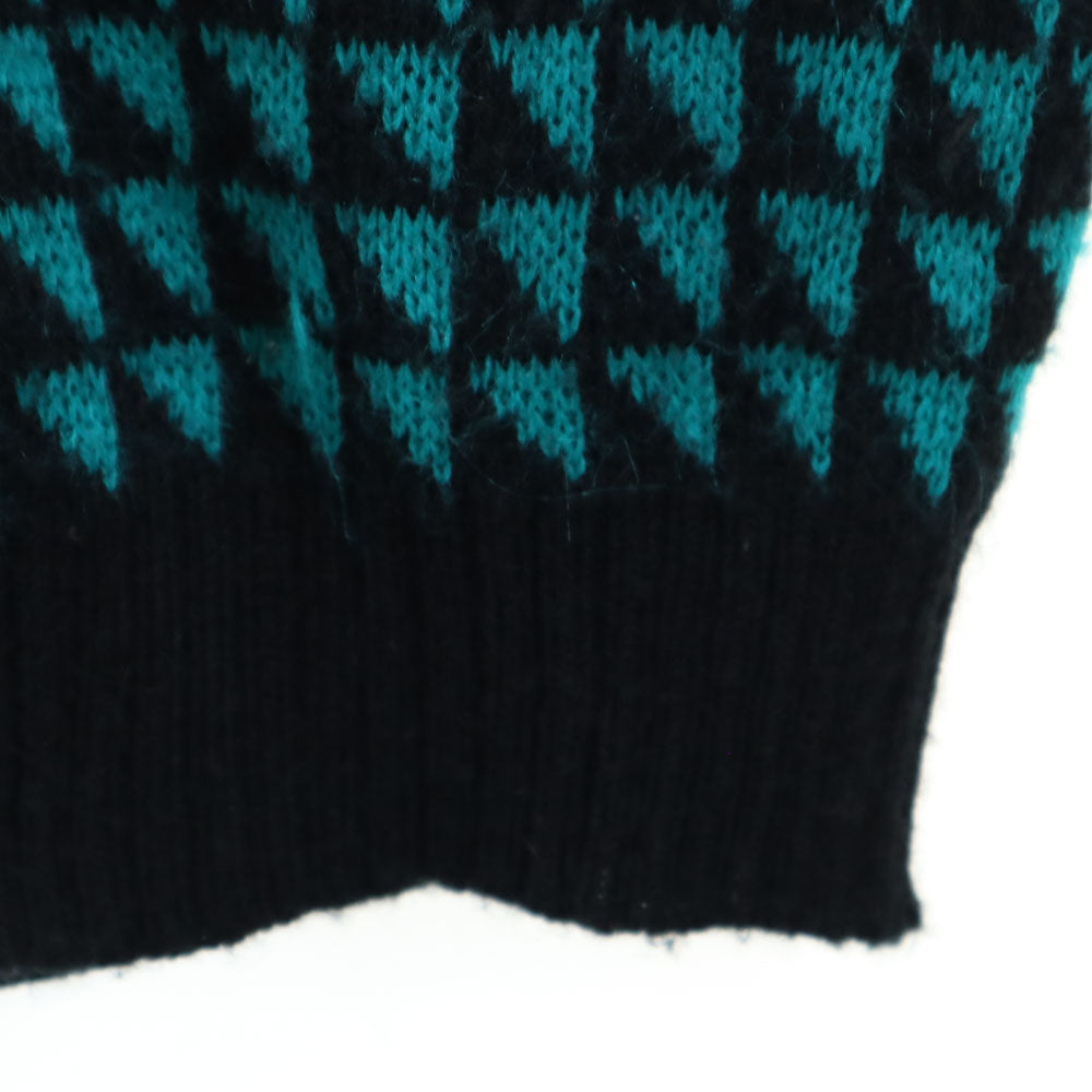 VINTAGE ヴィンテージ 80s 総柄 長袖 セーター グリーン系 ニット メンズ