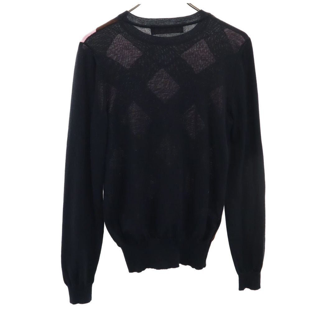 MARNI マルニ ウールブレンド チェック 長袖 セーター 40 ブラック系 ニット レディース