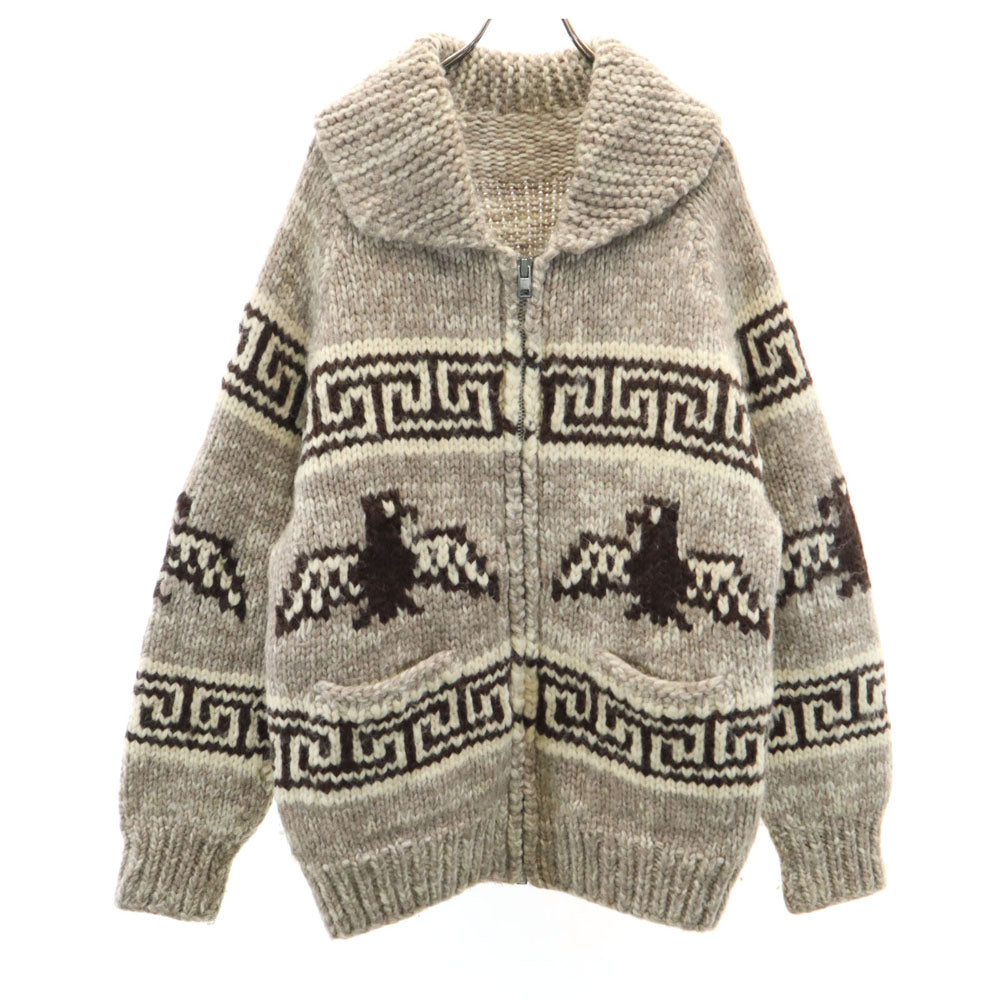 オールド 80s 90s サンダーバード柄 カウチンジャケット アイボリー 他 OLD メンズ