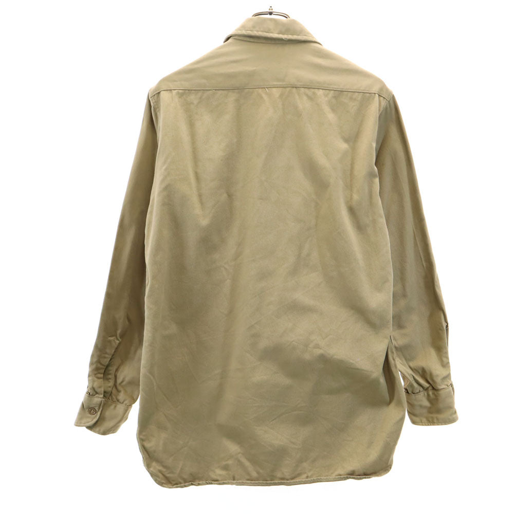 US ARMY アメリカ軍 40s ヴィンテージ 長袖 コットンシャツ 14 1/2 ベージュ マチ付き ミリタリー メンズ