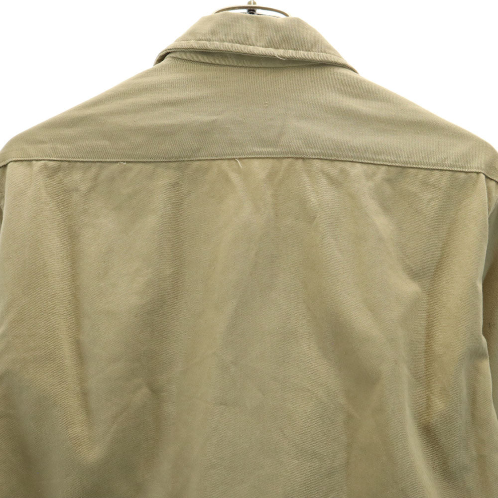 US ARMY アメリカ軍 40s ヴィンテージ 長袖 コットンシャツ 14 1/2 ベージュ マチ付き ミリタリー メンズ