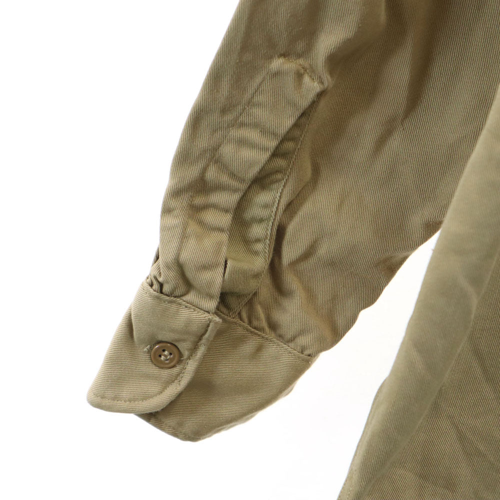 US ARMY アメリカ軍 40s ヴィンテージ 長袖 コットンシャツ 14 1/2 ベージュ マチ付き ミリタリー メンズ