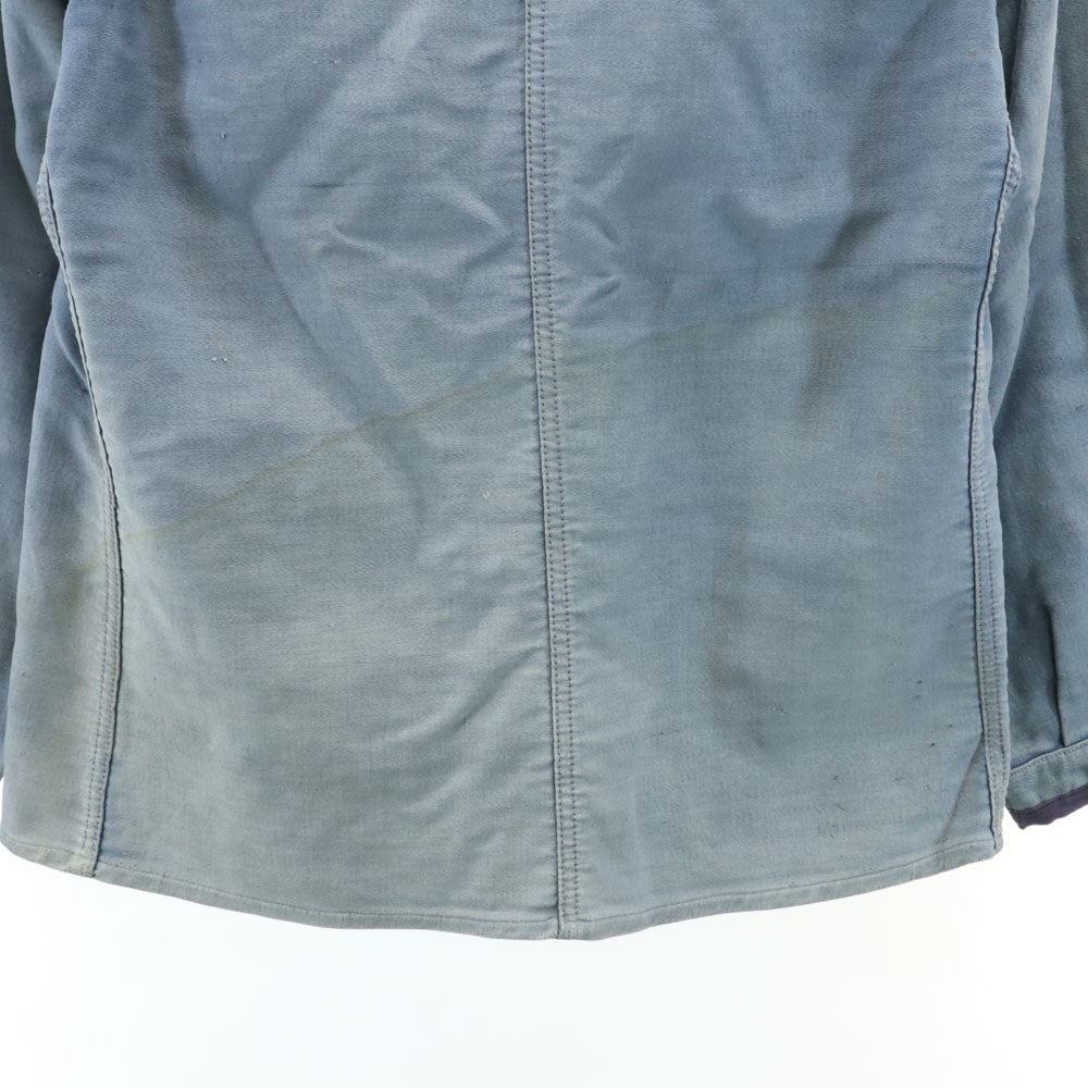 アドルフラフォン 50s ヴィンテージ フランス製 モールスキン ワークジャケット ライトブルー フレンチワーク メンズ