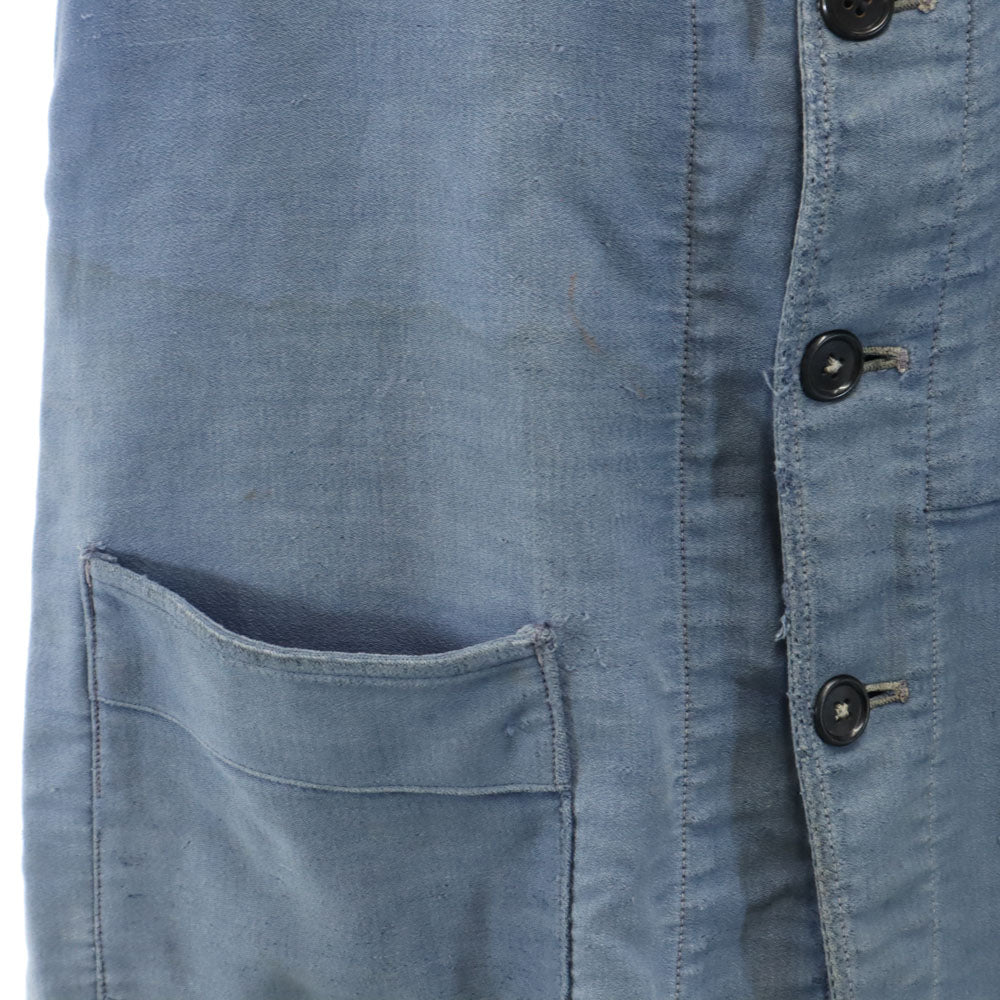 アドルフラフォン 50s ヴィンテージ フランス製 モールスキン ワークジャケット ライトブルー フレンチワーク メンズ