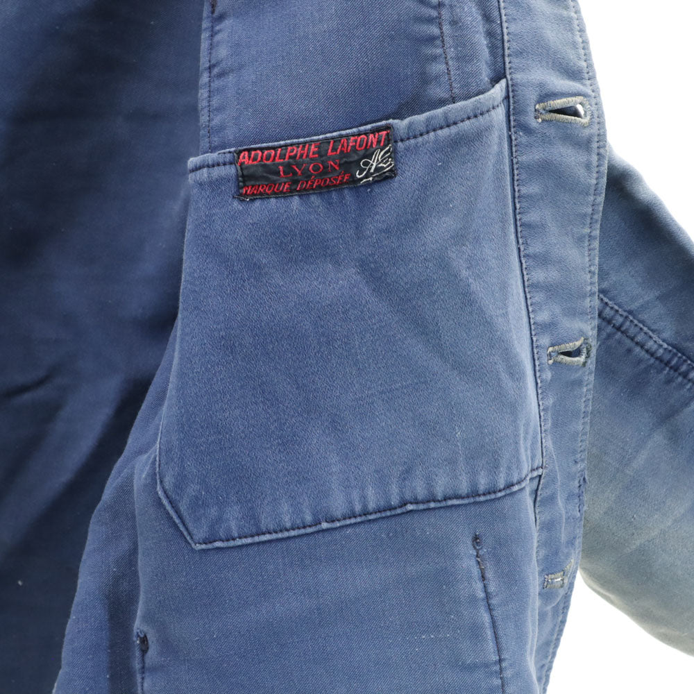 アドルフラフォン 50s ヴィンテージ フランス製 モールスキン ワークジャケット ライトブルー フレンチワーク メンズ