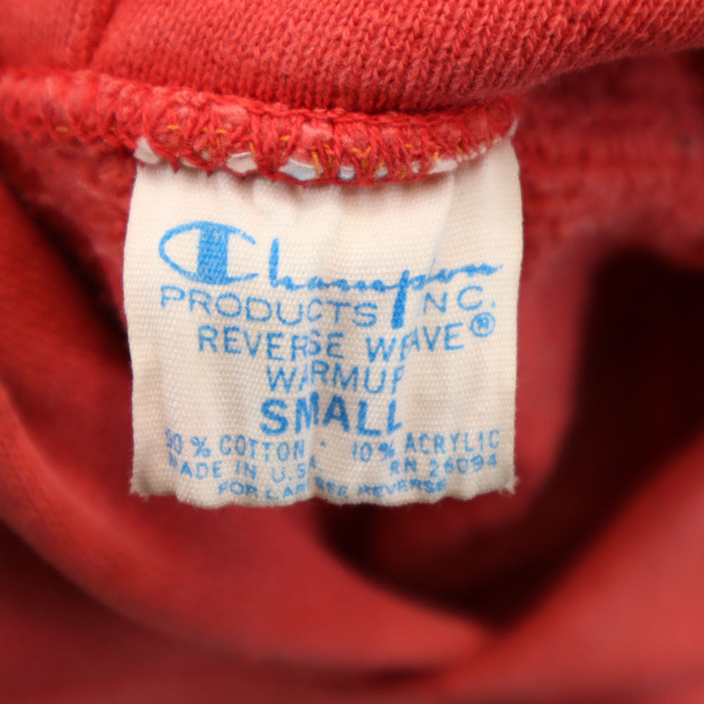 Champion チャンピオン 70s USA製 リバースウィーブ REVERSE WEAVE 単タグ 青単 ヴィンテージ 長袖 スウェットパーカー S レッド系 メンズ