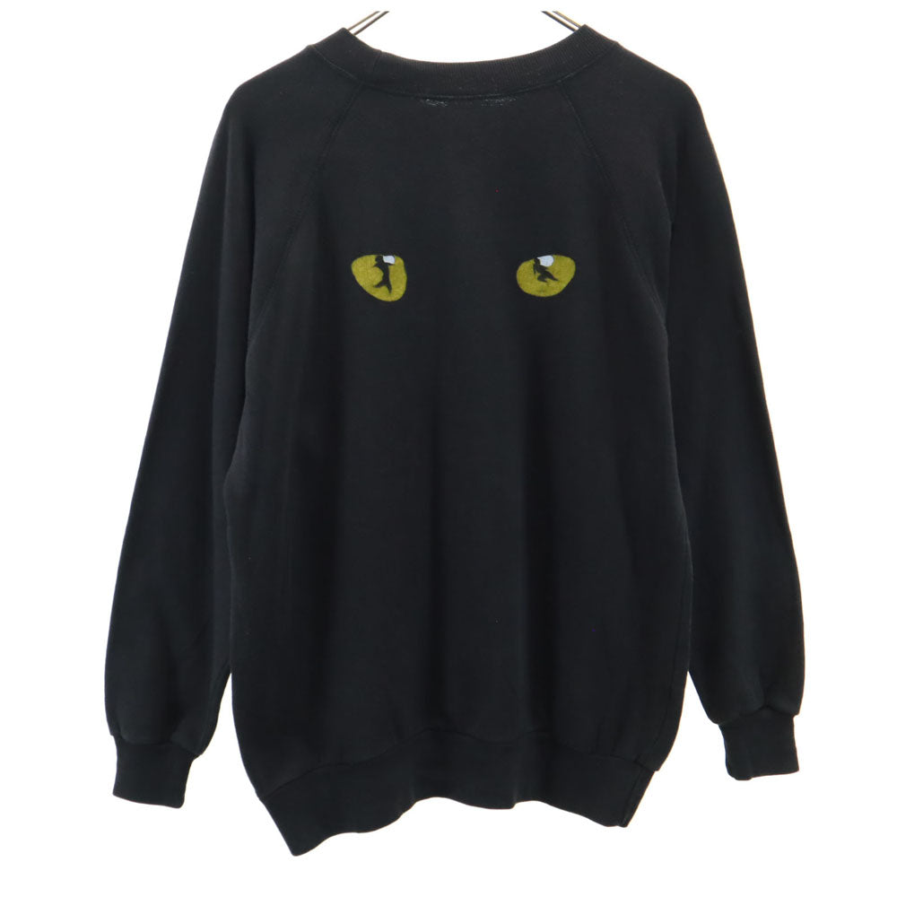 VINTAGE ヴィンテージ 80s CATS 劇団四季 長袖 トレーナー L ブラック系 スウェット 裏起毛 メンズ