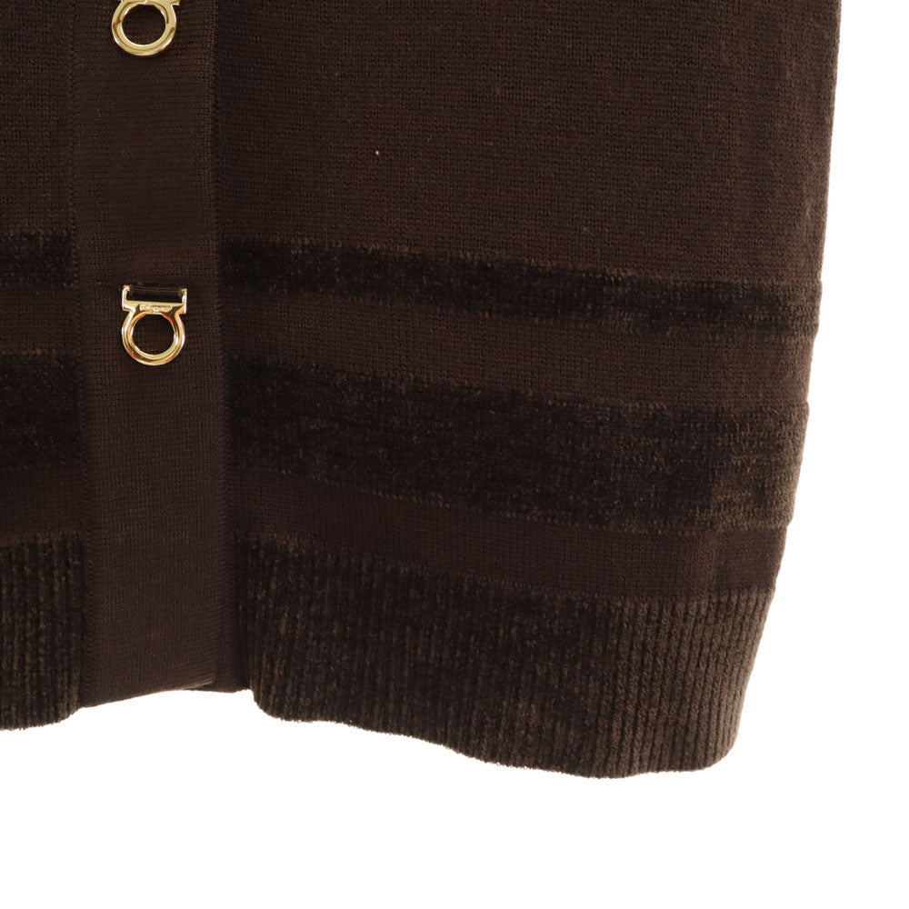 Salvatore Ferragamo サルヴァトーレフェラガモ 90s イタリア製 オールド 長袖 ニットカーディガン S ブラウン レディース