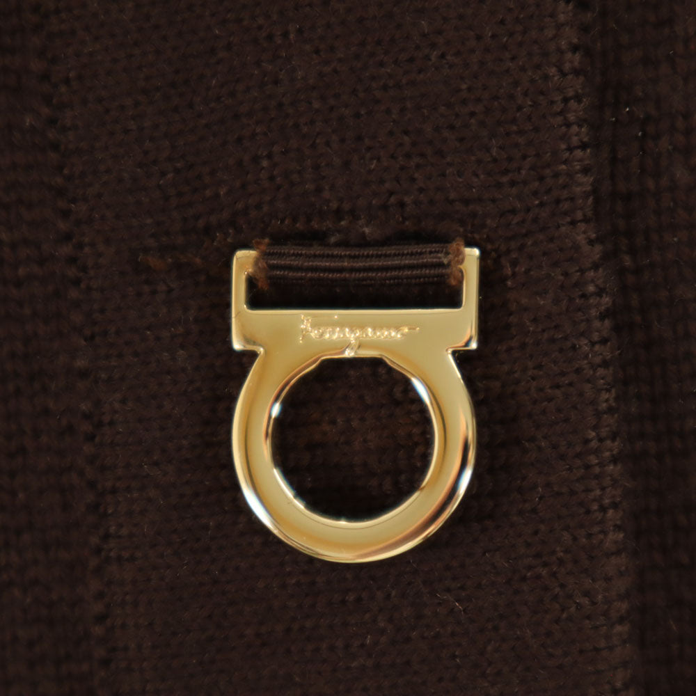 Salvatore Ferragamo サルヴァトーレフェラガモ 90s イタリア製 オールド 長袖 ニットカーディガン S ブラウン レディース