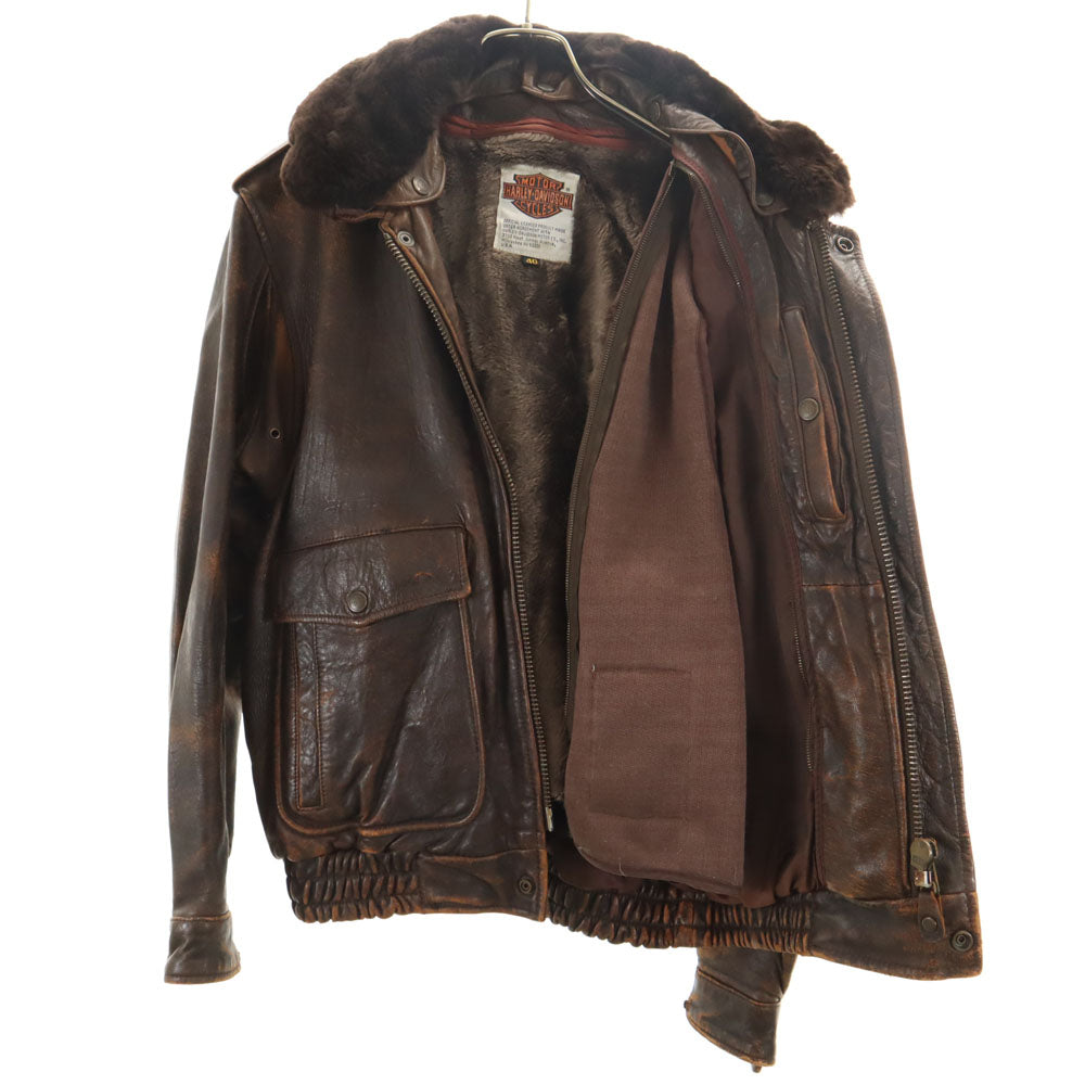 HARLEY DAVIDSON ハーレーダビッドソン 90s オールド レザージャケット 40 ブラウン G-1タイプ ライナー付 メンズ