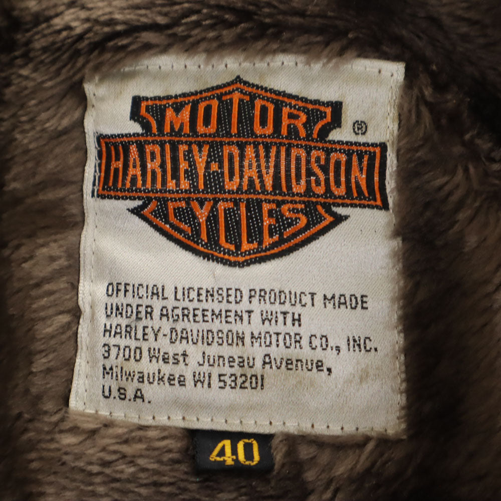 HARLEY DAVIDSON ハーレーダビッドソン 90s オールド レザージャケット 40 ブラウン G-1タイプ ライナー付 メンズ