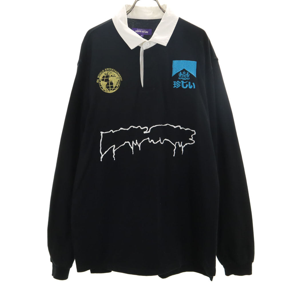 ファッキング オーサム 長袖 ポロシャツ XL ブラック ラガー メンズ