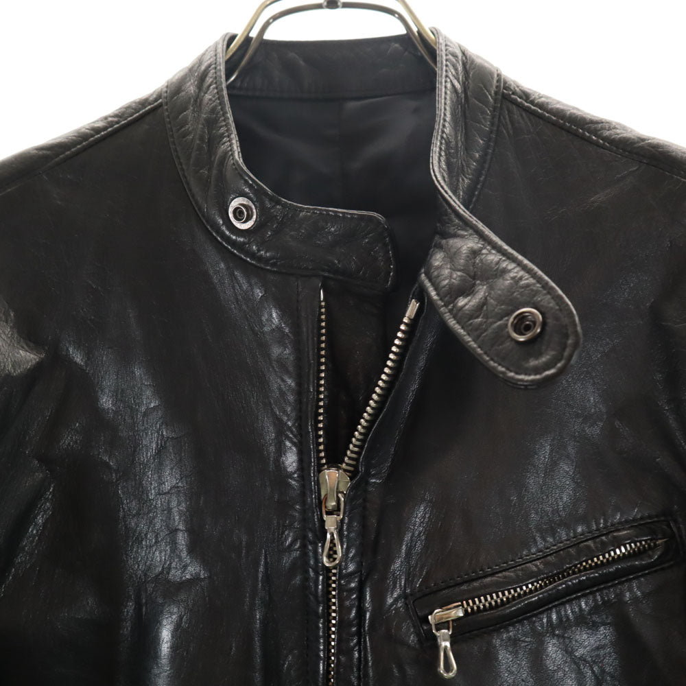 LITHIUM HOMME リチウムオム 日本製 シングルライダースジャケット 42 ブラック レザージャケット メンズ