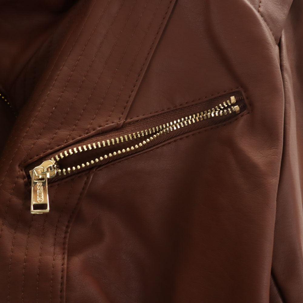 Guess ゲス シングルライダースジャケット M ブラウン レザー