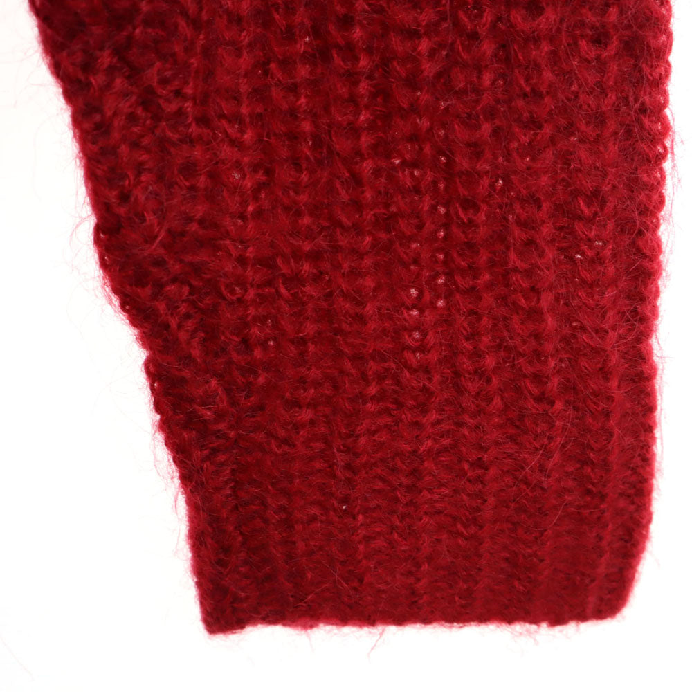 MODA INT'L 80s モヘアブレンド ヴィンテージ 長袖 ニットカーディガン L レッド レディース