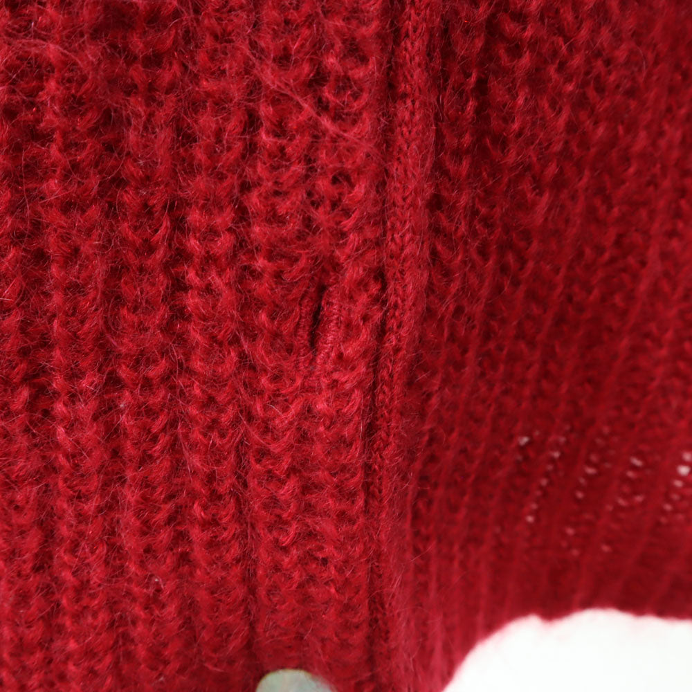 MODA INT'L 80s モヘアブレンド ヴィンテージ 長袖 ニットカーディガン L レッド レディース