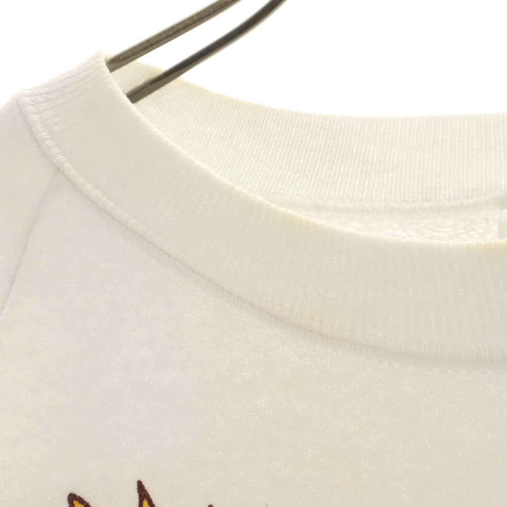 JERZEES ジャージーズ 80s 90s オールド USA製 ひまわり柄 長袖 ラグランスリーブ スウェット M ホワイト 裏起毛 メンズ