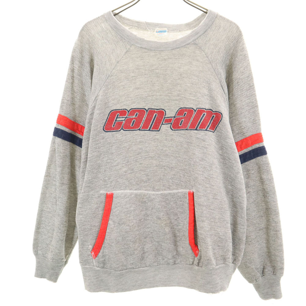 Champion チャンピオン 70s ヴィンテージ USA製 トリコタグ後期 長袖 ラグランスリーブ スウェット L グレー 裏起毛 メンズ