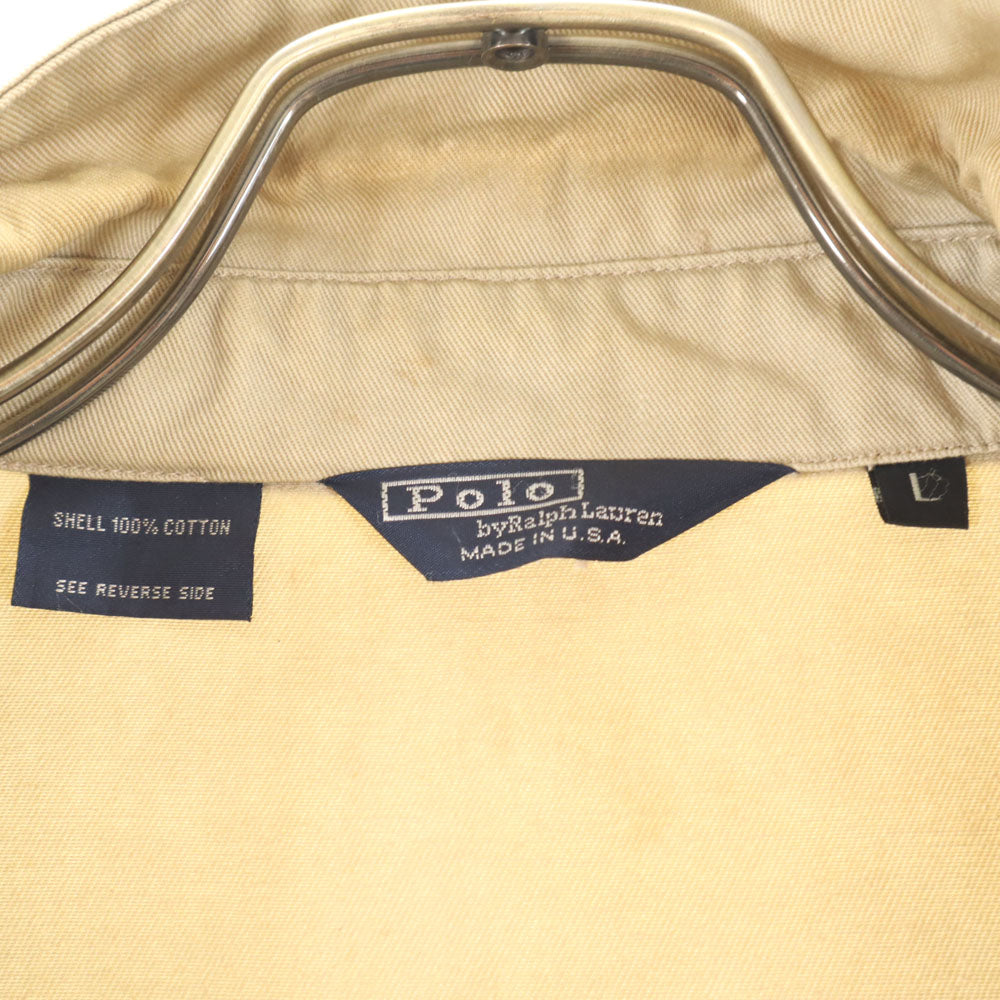 POLO RALPH LAUREN ポロラルフローレン 80s オールド USA製 ヴィンテージ スイングトップ L ベージュ チンスト ワッペン付き メンズ