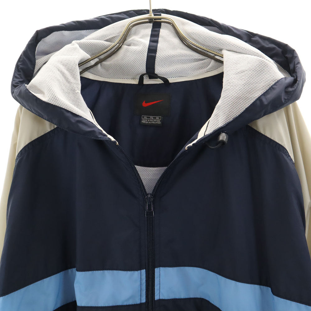 NIKE ナイキ オールド ナイロンジャケット XXL ネイビー フーディー メンズ