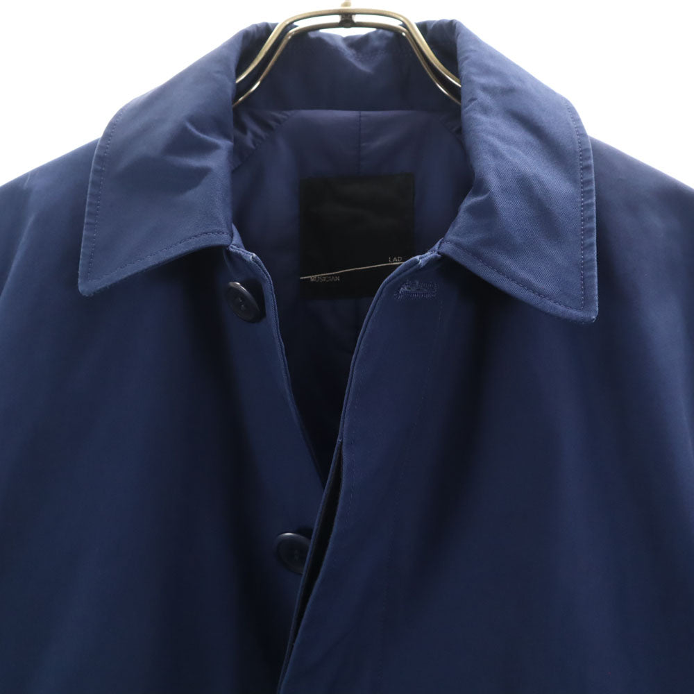 LAD MUSICIAN ラッドミュージシャン 日本製 ボタンフライ ステンカラーコート 42 ブルー ハーフコート メンズ