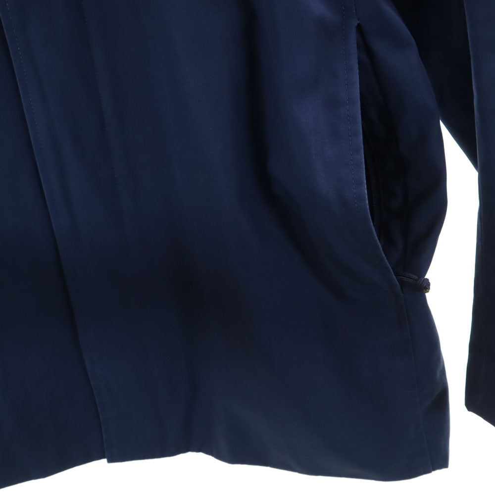 LAD MUSICIAN ラッドミュージシャン 日本製 ボタンフライ ステンカラーコート 42 ブルー ハーフコート メンズ