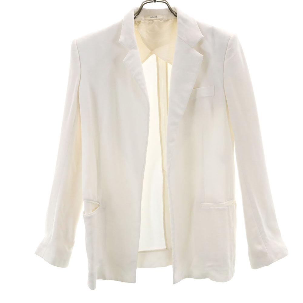 CELINE セリーヌ 長袖 テーラードジャケット 38 ホワイト系 レディース