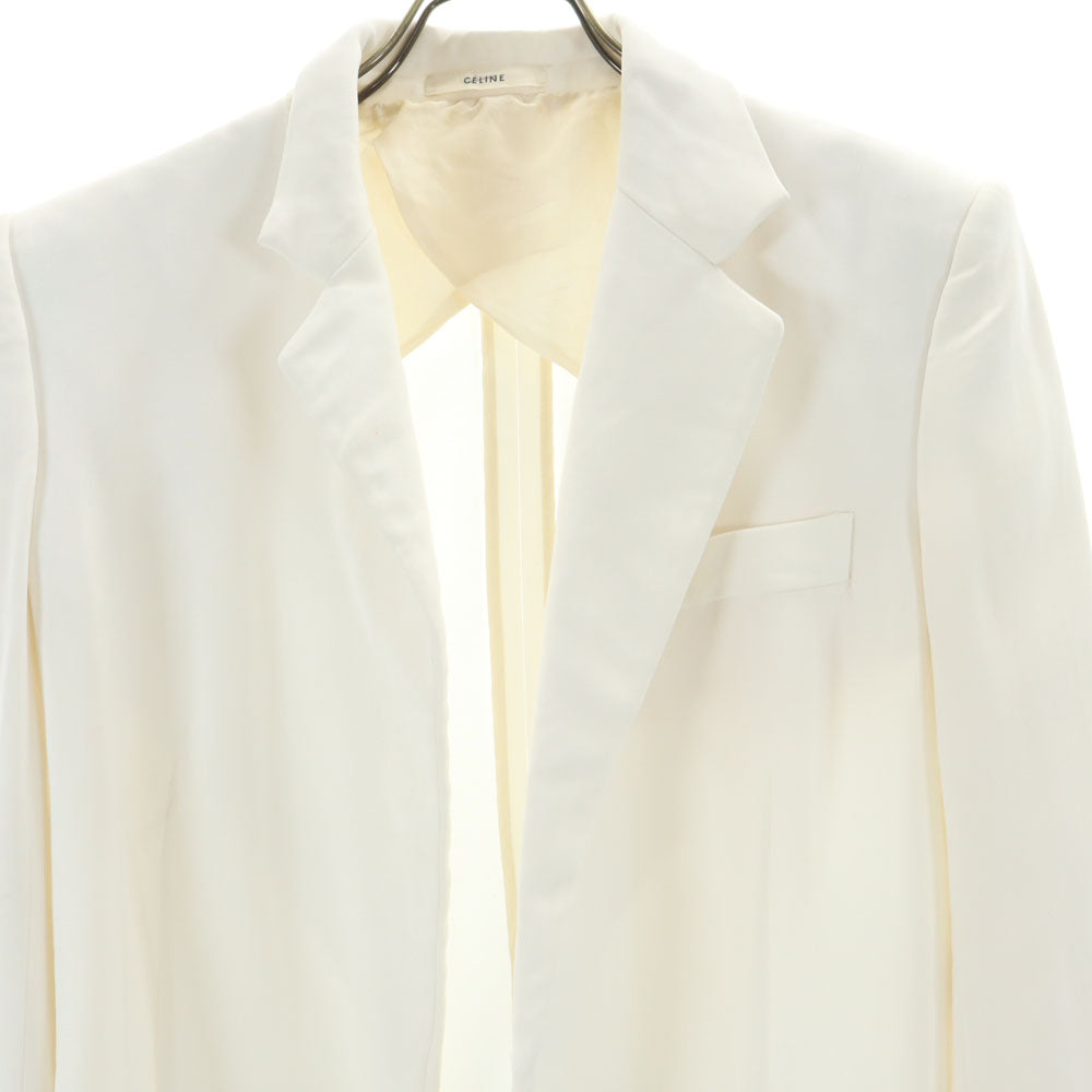 CELINE セリーヌ 長袖 テーラードジャケット 38 ホワイト系 レディース
