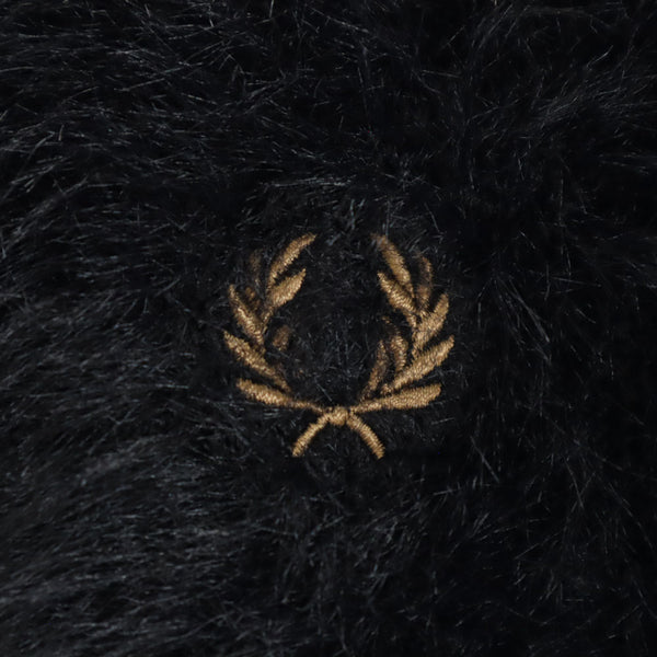 フレッドペリー 長袖 シャギー カーディガン UK10 ブラック FRED PERRY 