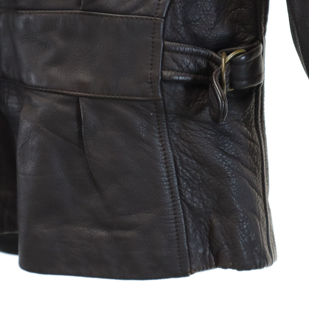 ANN TAYLOR アンテイラー 90s 00s オールド レザージャケット XS ダークブラウン レディース