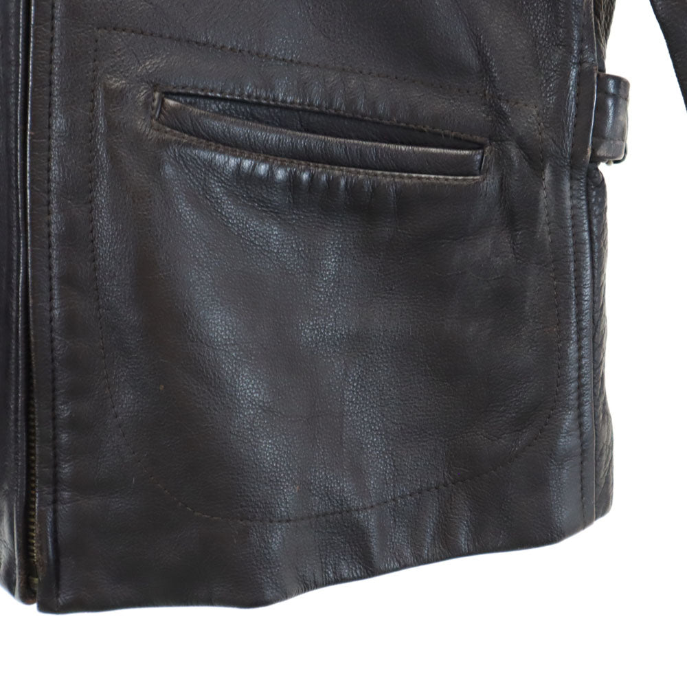 ANN TAYLOR アンテイラー 90s 00s オールド レザージャケット XS ダークブラウン レディース