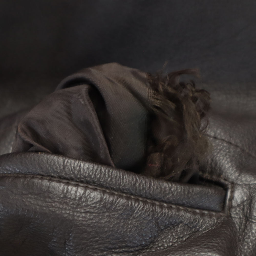 ANN TAYLOR アンテイラー 90s 00s オールド レザージャケット XS ダークブラウン レディース