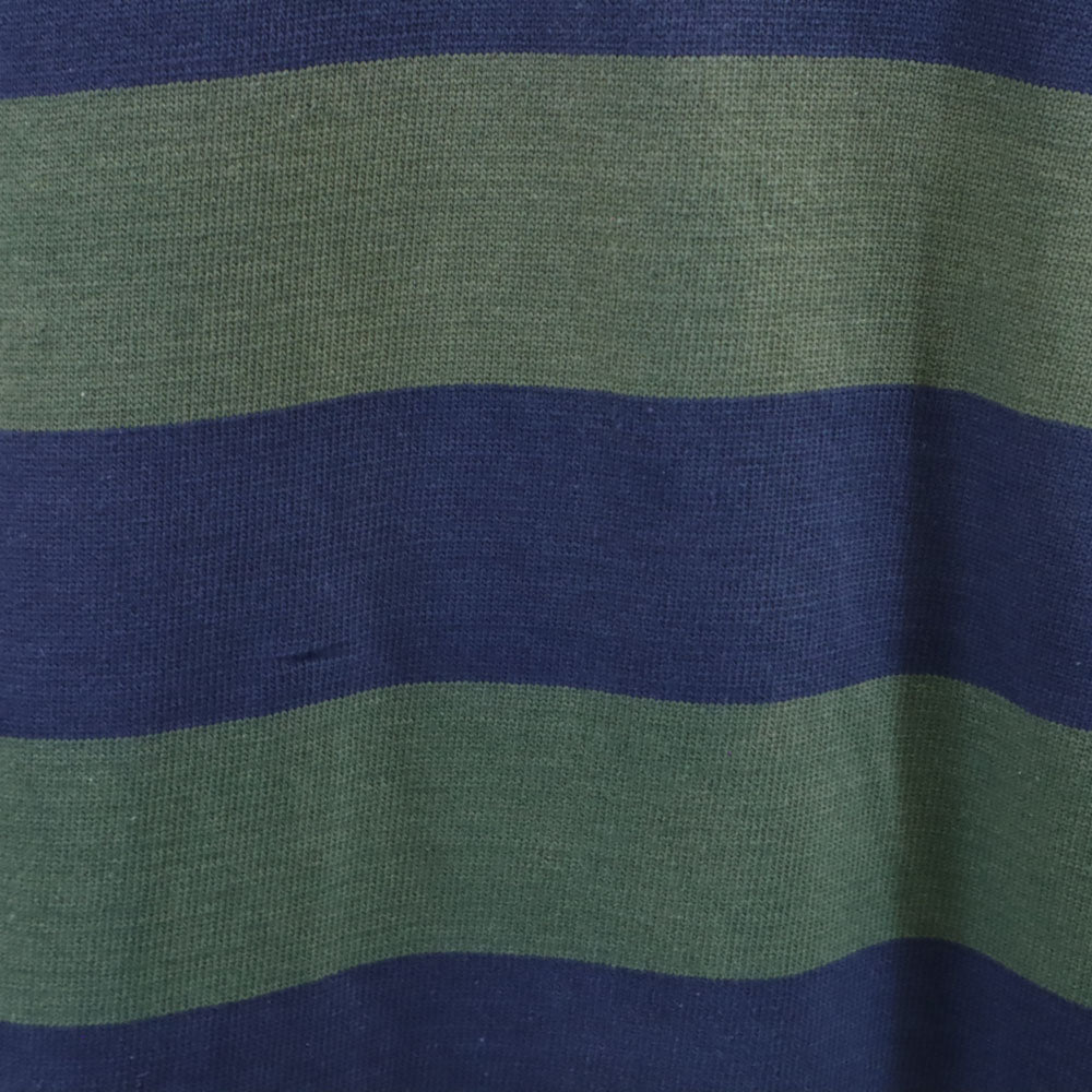 GYMPHLEX ジムフレックス イギリス製 ボーダー 長袖 ラガーシャツ 44 ネイビー系 ポロシャツ メンズ