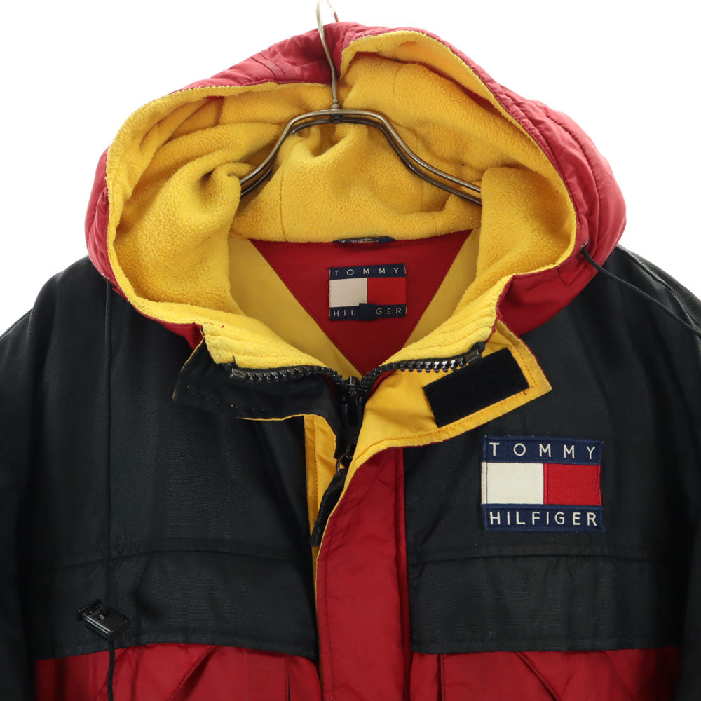 TOMMY HILFIGER トミーヒルフィガー 90s オールド フラッグタグ ダウンジャケット M レッド 他 フーディー アウトドア メンズ