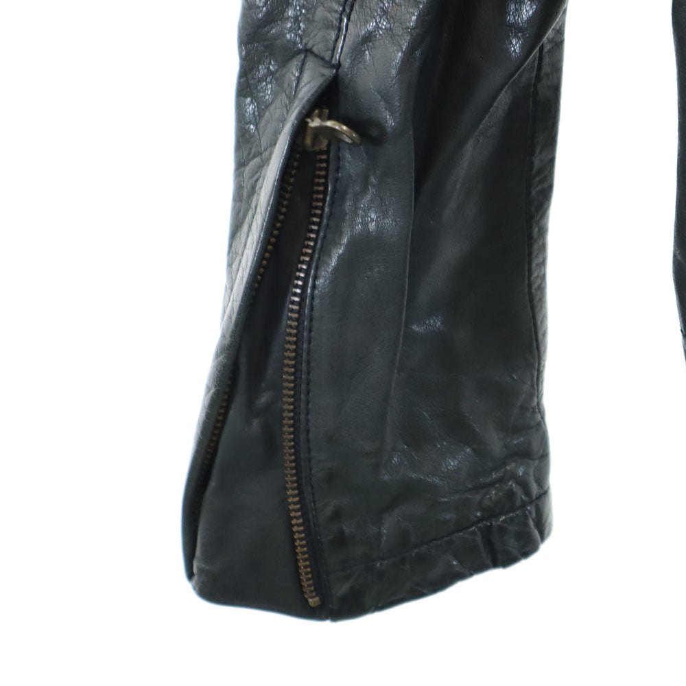 ルイス 牛革 シングルライダースジャケット S ブラック Lui's メンズ