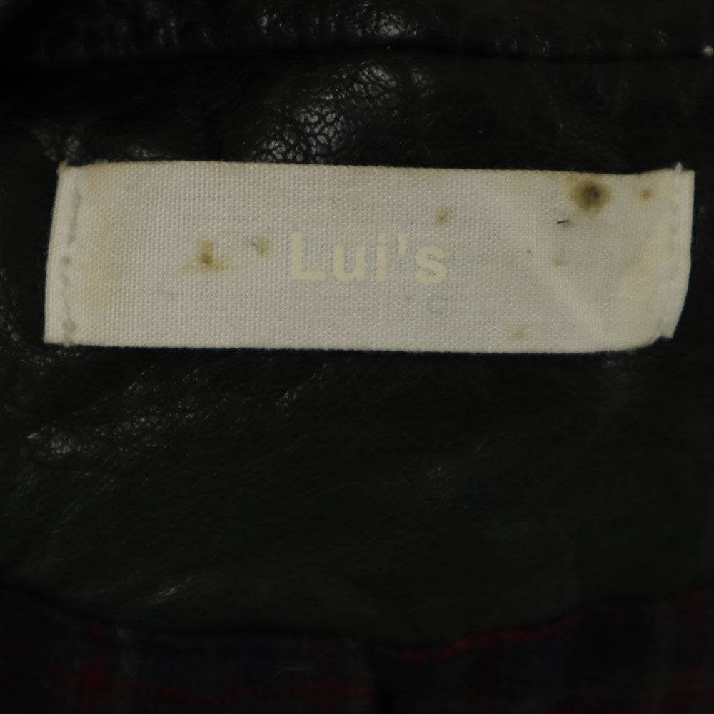 ルイス 牛革 シングルライダースジャケット S ブラック Lui's メンズ