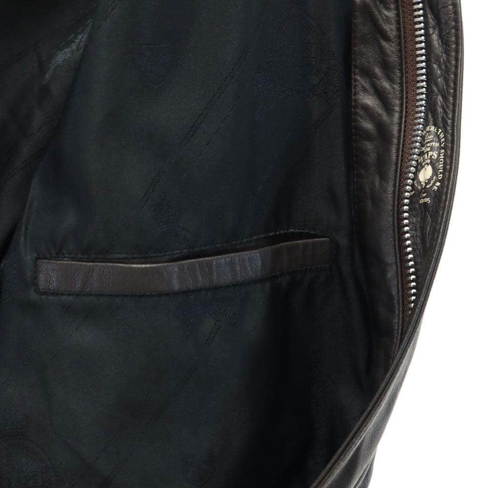 WTAPS ダブルタップス 長袖 シープスキン レザージャケット ブラウン系 羊革 羊皮 メンズ